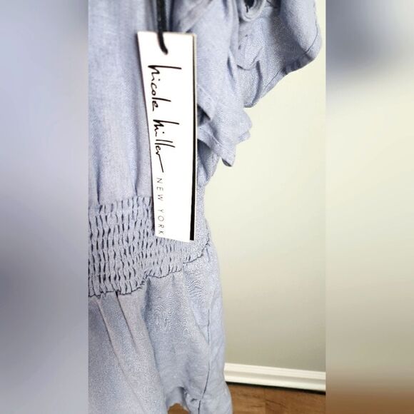 NICOLE MILLER WOMEN'S DRESS BLUE COLOR 55%LINEN, 35%VICKOSE SIZE XL - Picture 3 of 3